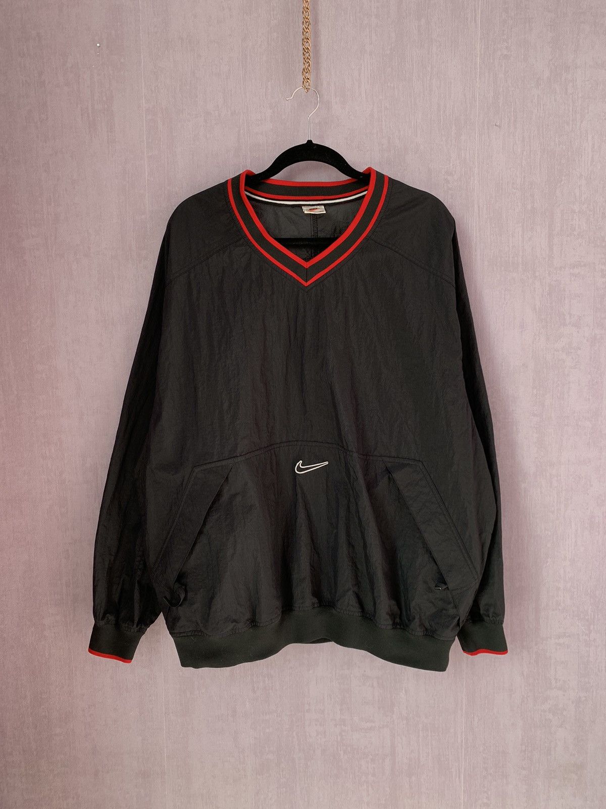 Nike × Vintage Nike Vintage center logo nylon anorak Size US XL / EU 56 / 4 - 1 Thumbnail