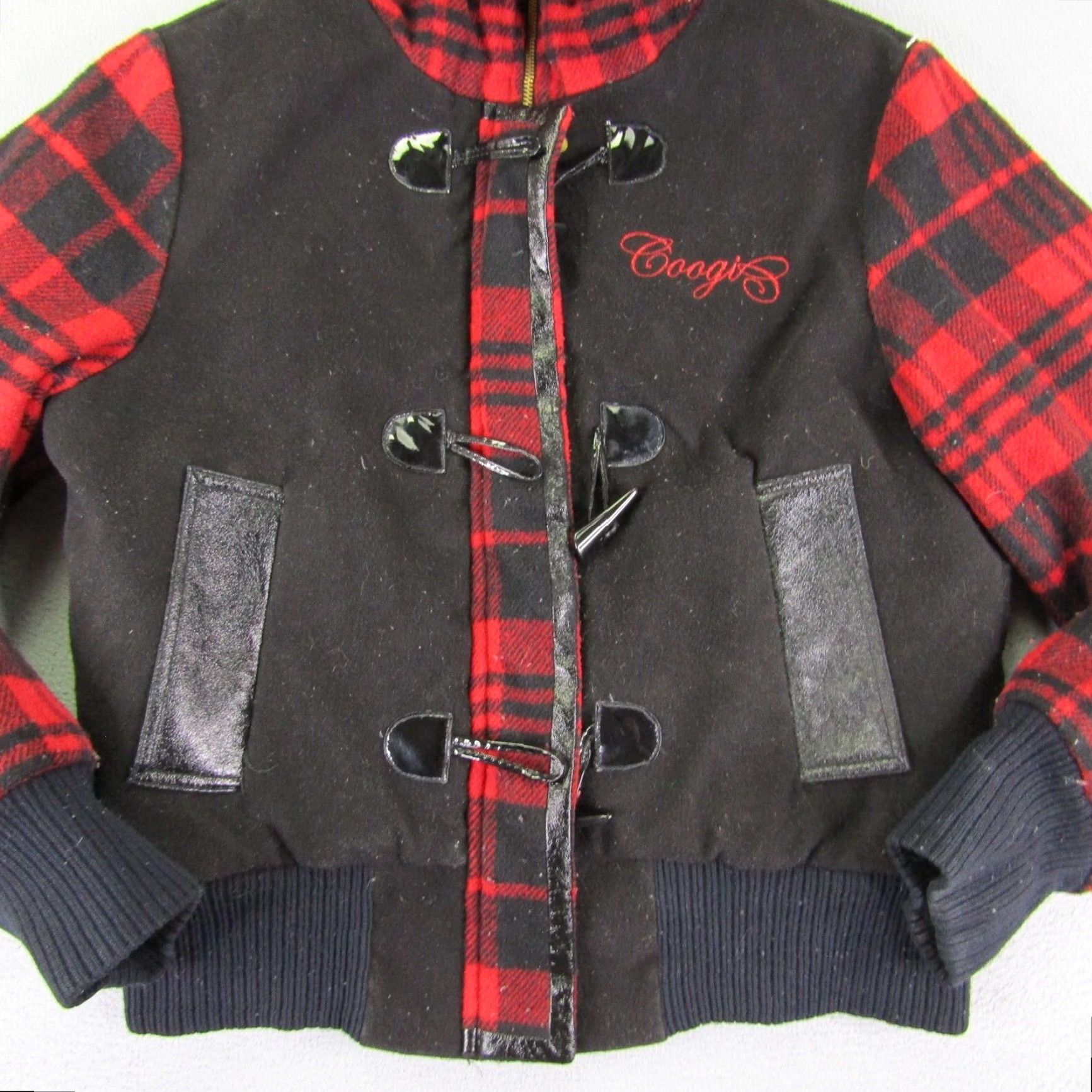 Coogi VINTAGE COOGI Jacket Womens Large Black Plaid Wool Blend Toggle Coat Outdoor Casual Size L / US 10 / IT 46 - 4 Thumbnail