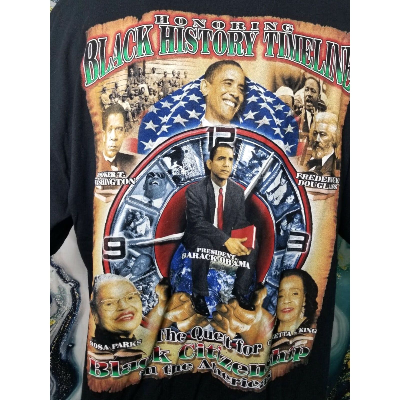 Gildan Mens 2XL Black History Month 365 Rap Tees Double Sided T Shirt Obama MLK Malcom Shirt Men Black History Month Rap Tees Double Sided T Shirt 2XL Mens Size US XXL / EU 58 / 5 - 4 Thumbnail