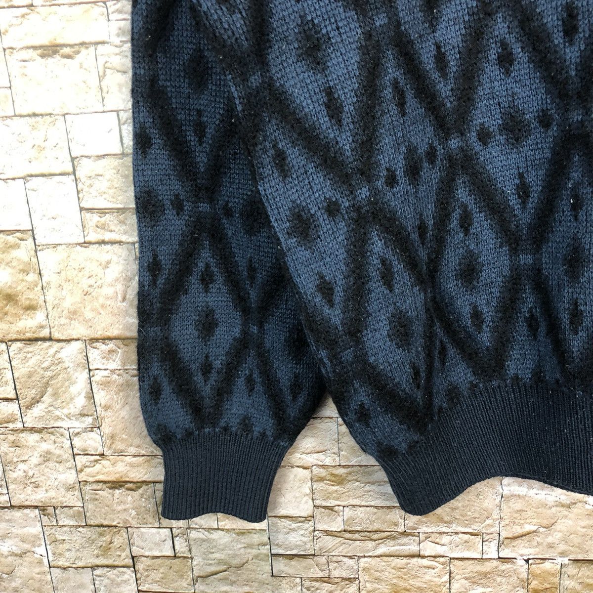 Vintage Crude Hea Dark Blue art Knitwear #A463 Size US M / EU 48-50 / 2 - 7 Thumbnail