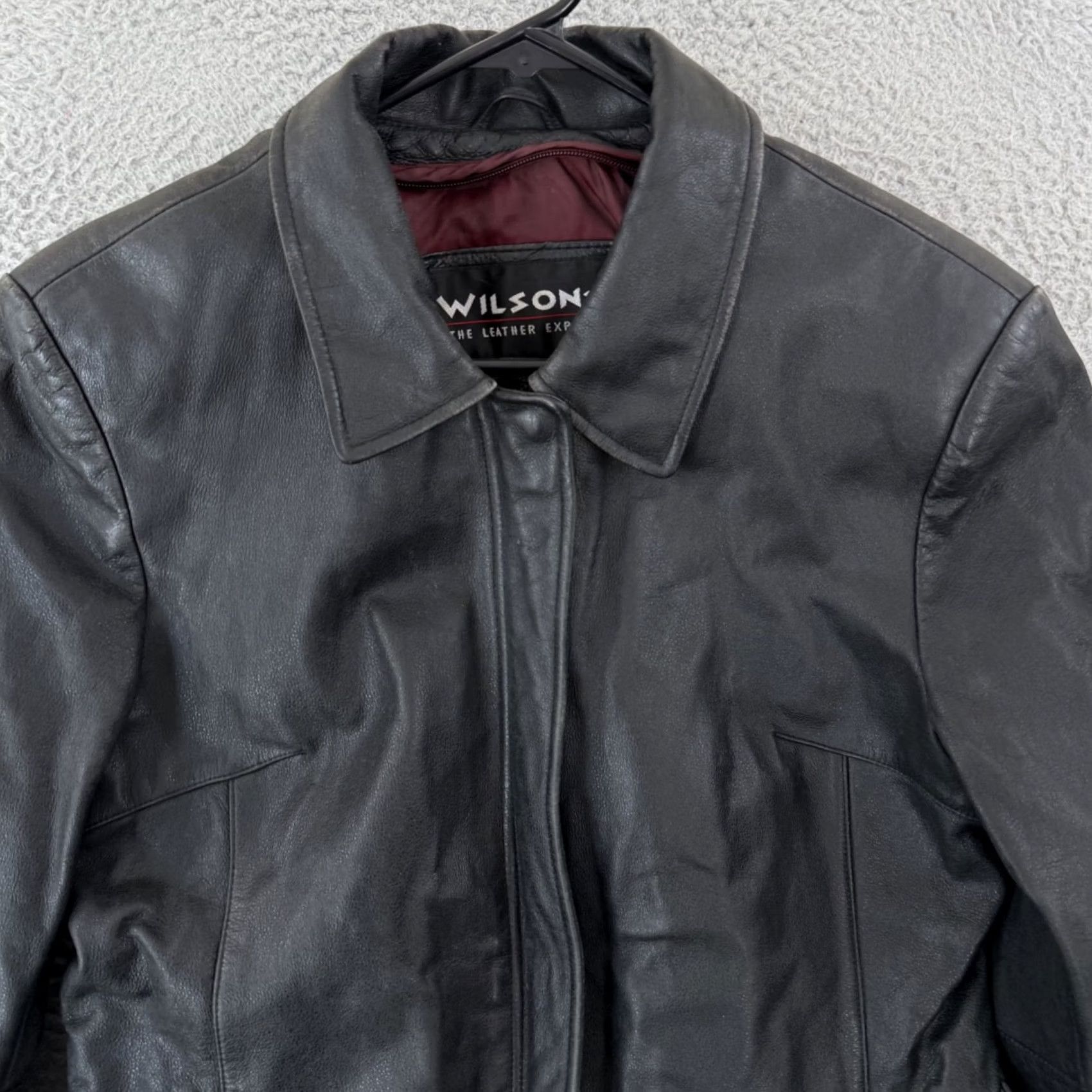 Vintage VINTAGE Wilsons Leather Jacket Womens Black Moto Biker 90s Zip Motorcycle Grunge Jacket Womens Black 90s Motorcycle Zip Size M / US 6-8 / IT 42-44 - 3 Thumbnail