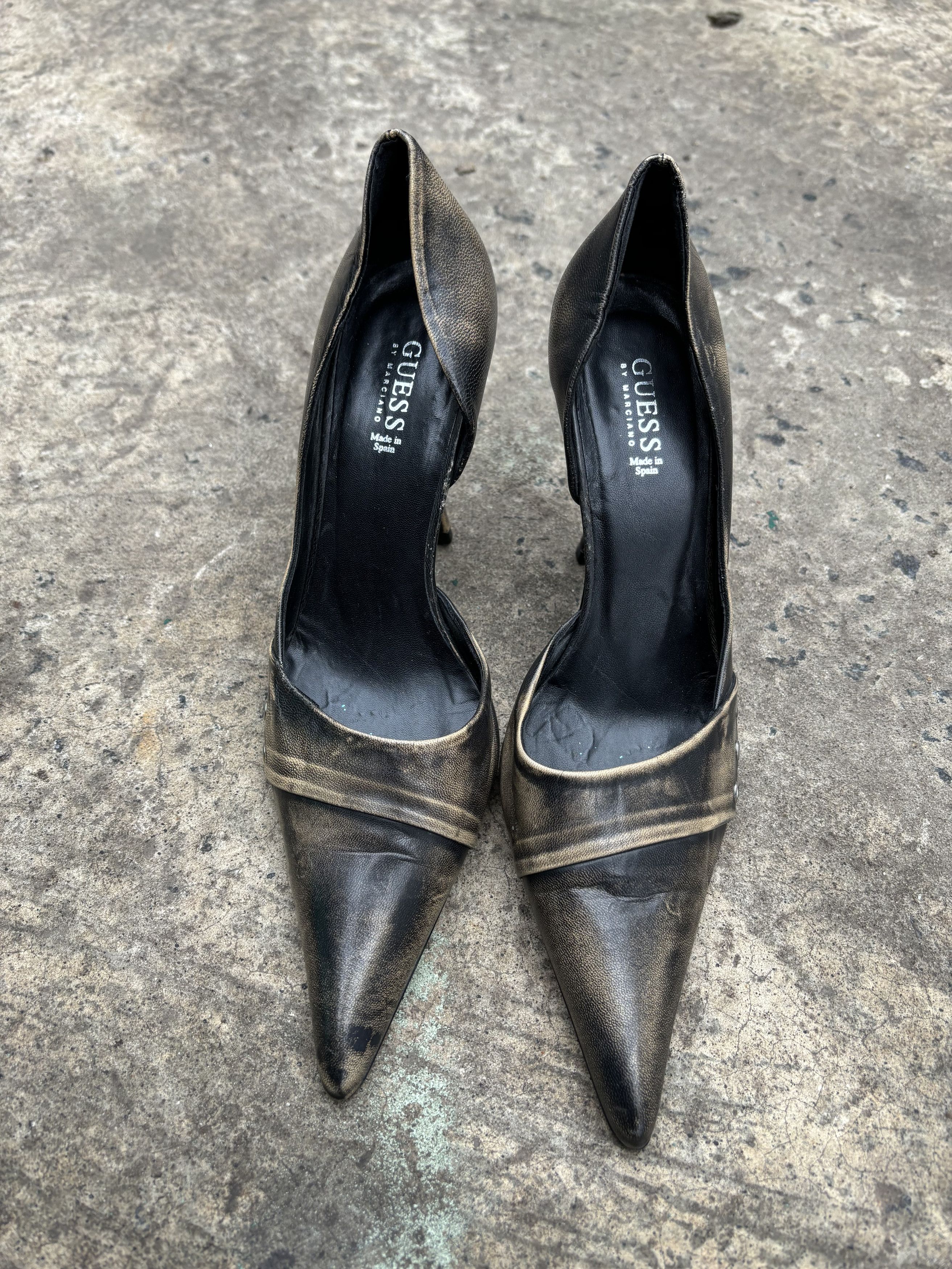 Guess Vintage 90s Guess by Marciano Leather Washed Heels Size US 7 / IT 37 - 2 Thumbnail