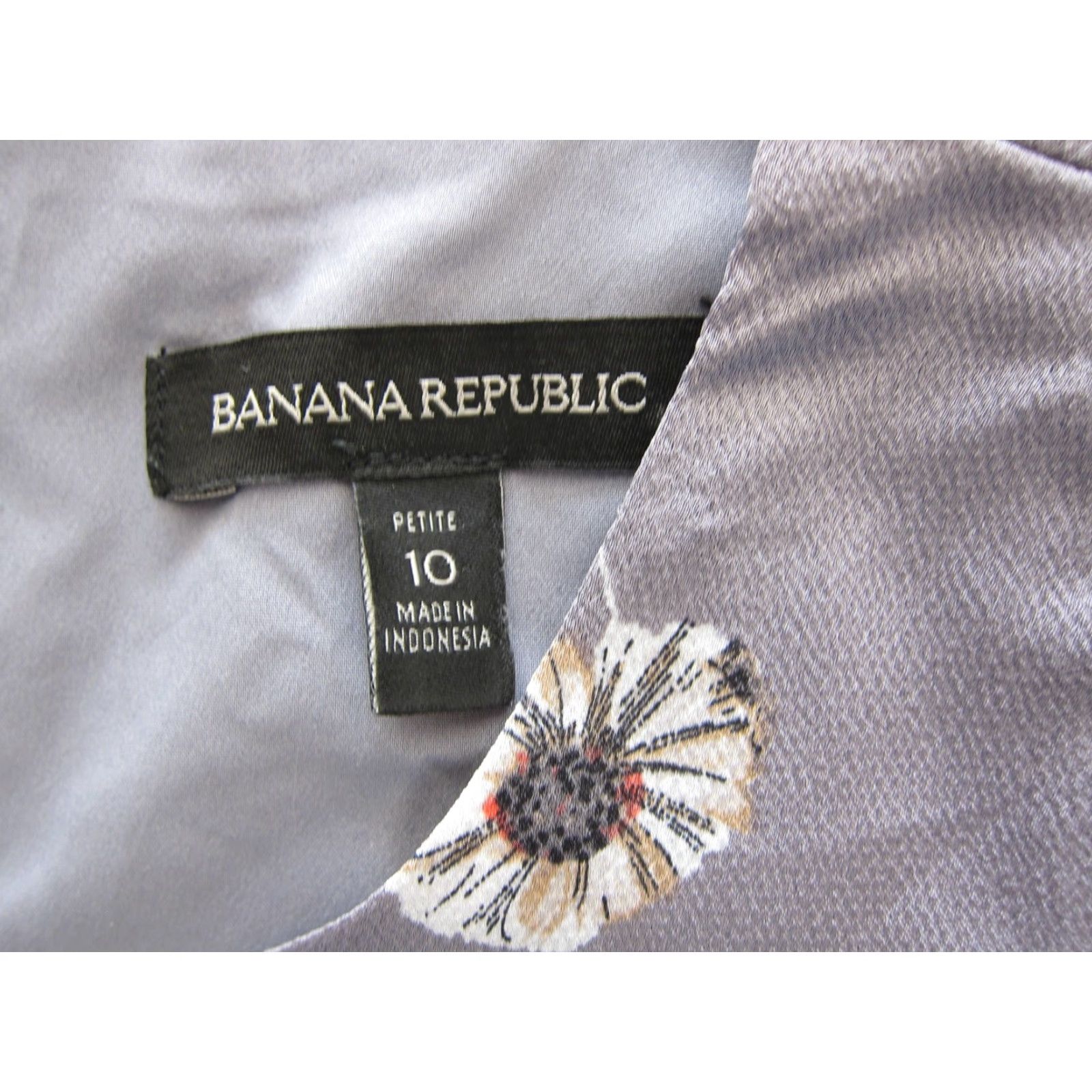 Banana Republic Banana Republic Grey Floral Satin Sleeveless Sheath Tank Tunic Dress P Small Martina? Size S / US 4 / IT 40 - 4 Thumbnail