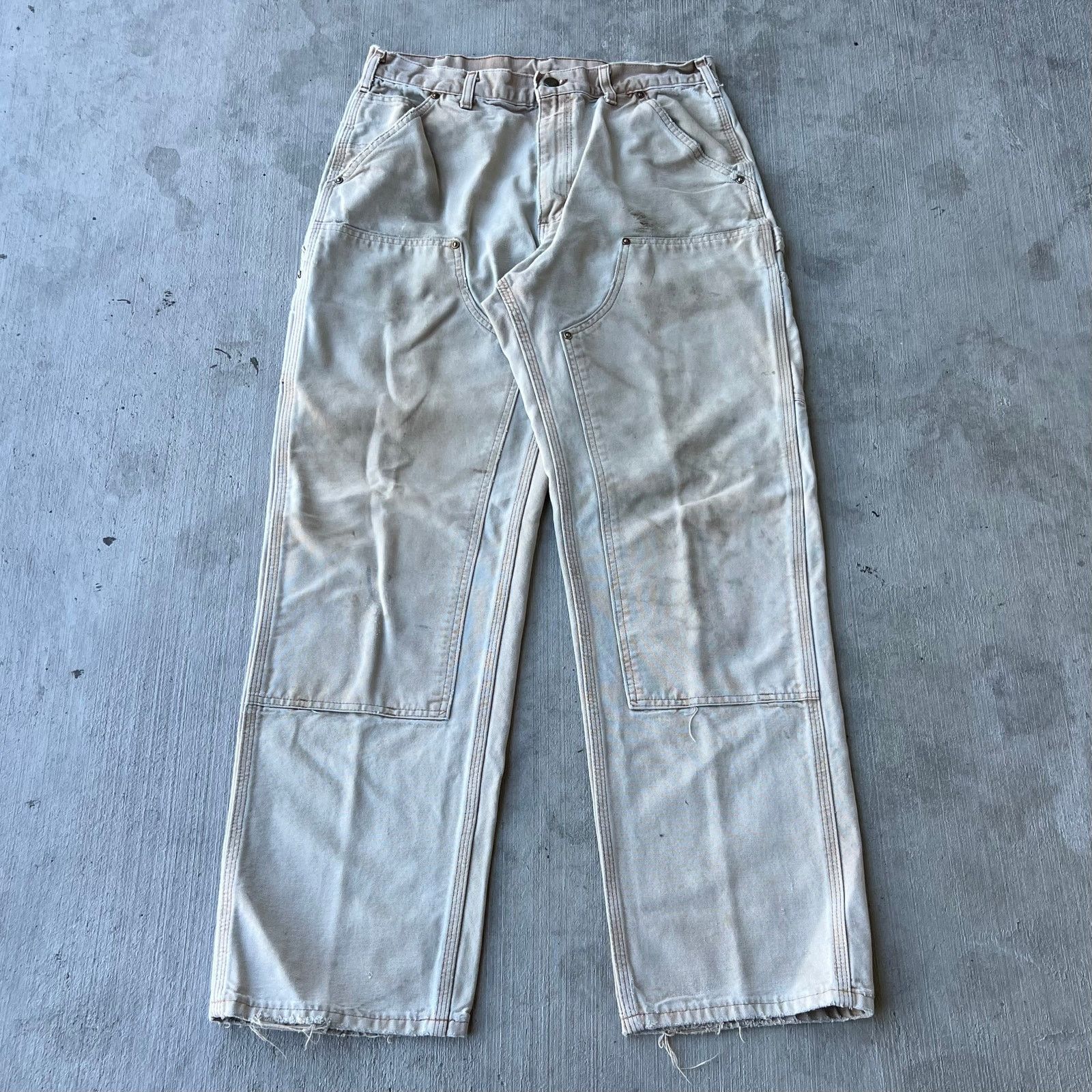 Carhartt × Vintage Carhartt faded brown double knee work wear carpenter pants Size US 31 - 1 Thumbnail