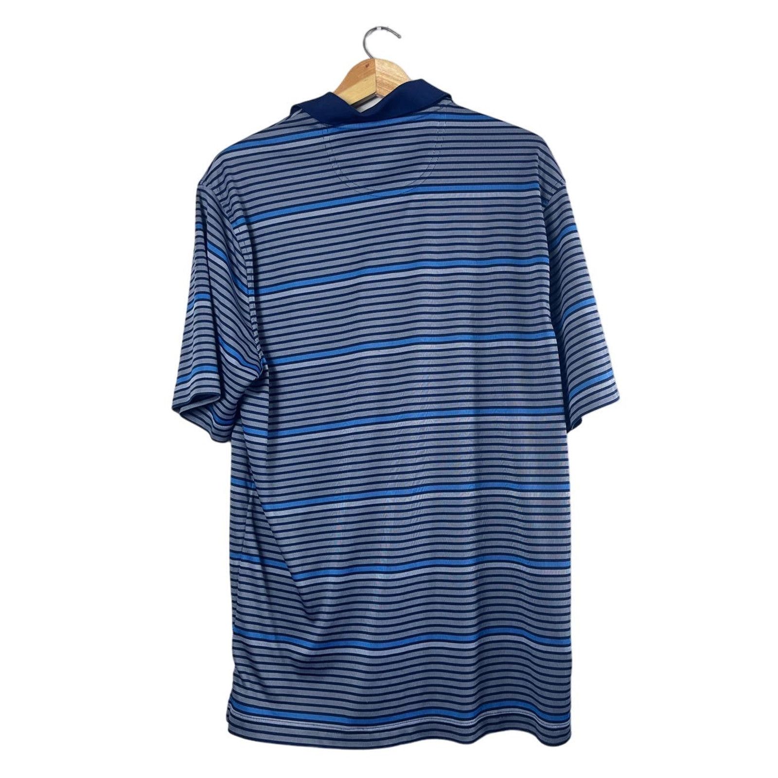 Greg Norman Men's Blue Striped Greg Norman Golf Polo XL Size US XL / EU 56 / 4 - 4 Thumbnail
