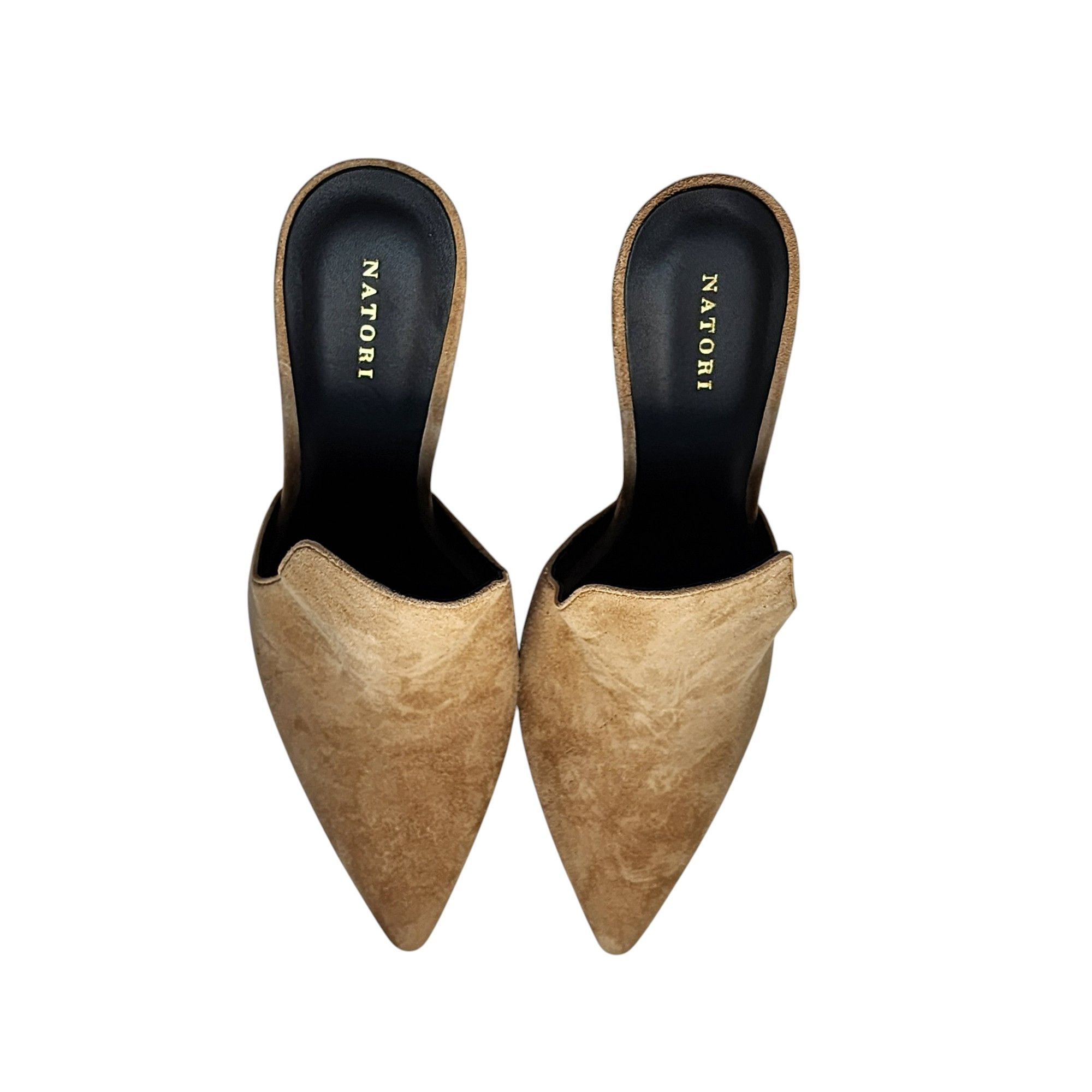 Other Natori Minh Doe/Tan/Beige Suede Pointed Toe Mules Size US 8.5 / IT 38.5 - 9 Thumbnail