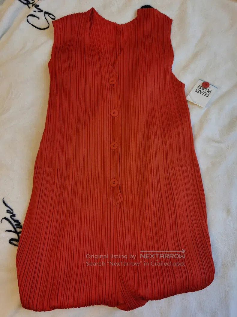 Issey Miyake Issey Miyake Red Dress Size L / US 10 / IT 46 - 2 Thumbnail