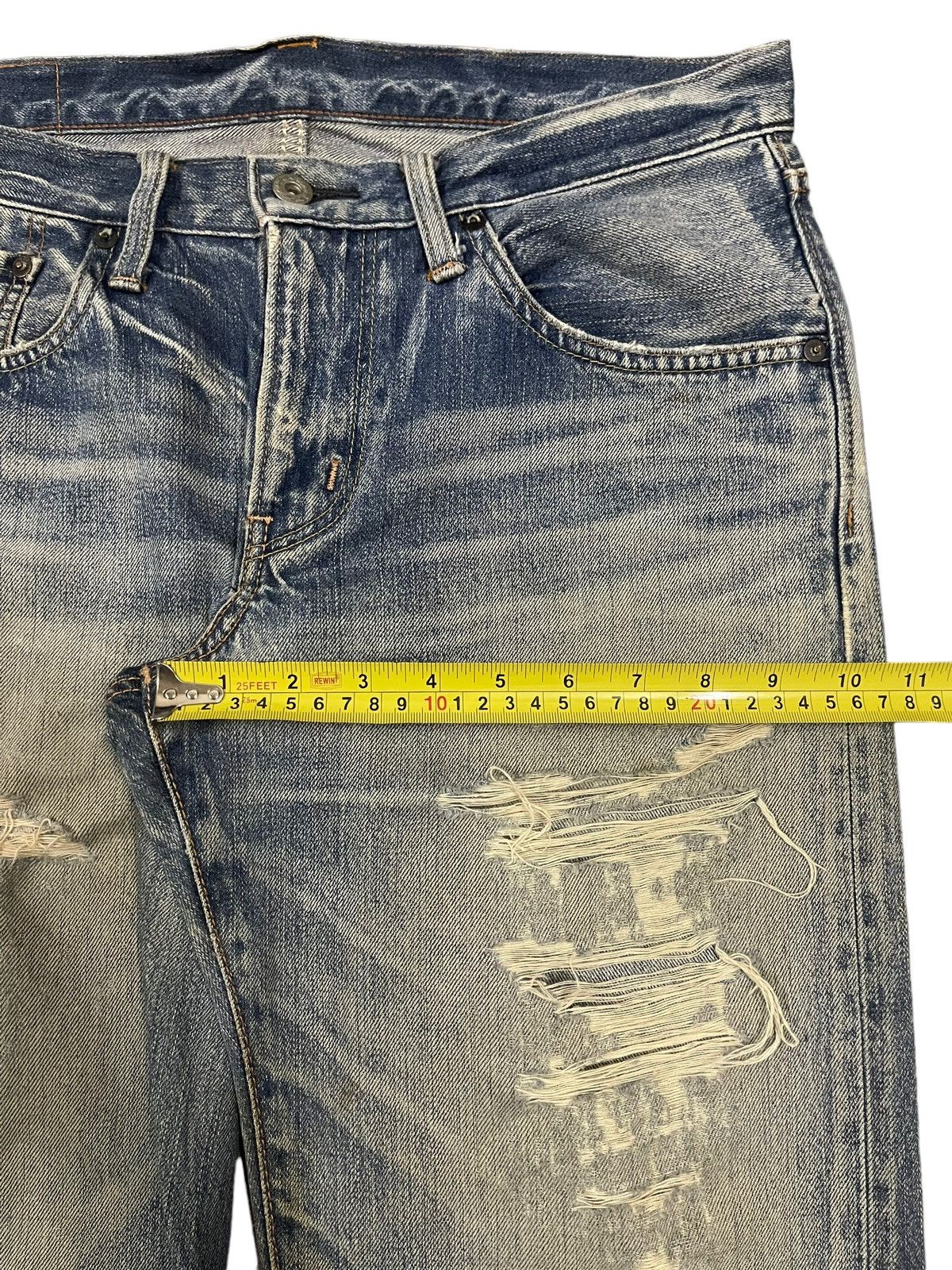 Edwin Vintage 90s Edwin Blue Wash Distressed Destroyer Jeans Size US 32 / EU 48 - 12 Thumbnail