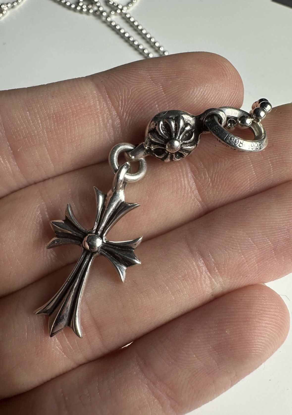 Chrome Hearts Chrome Hearts Tiny CH Crossball Cross + ballchain Size ONE SIZE - 9 Thumbnail