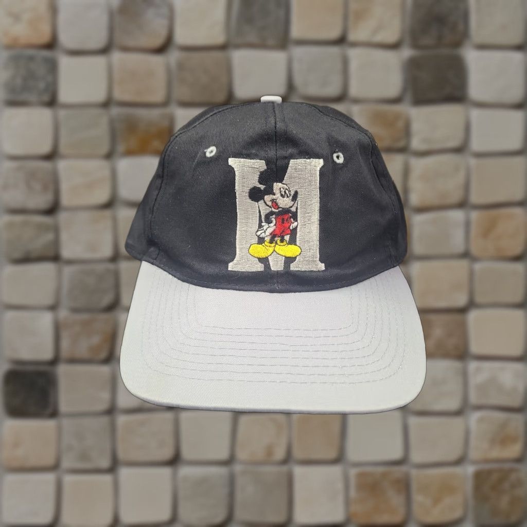 Disney Disney Mickey Mouse Snapback Cap Hat Vintage UnLimited - Black Cotton Knit, Solid, 90s Cartoon Mens Hat Size ONE SIZE - 1 Thumbnail