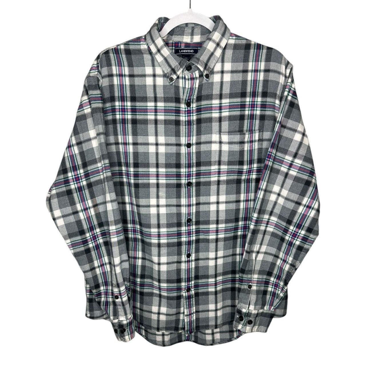 Lands' End Lands’ End Men’s L Plaid Button-Down Long Sleeve Shirt Size US L / EU 52-54 / 3 - 2 Thumbnail