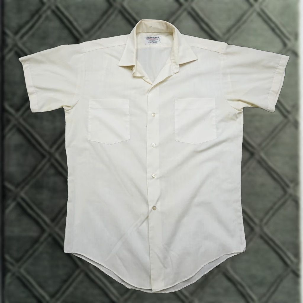 Vintage Vintage London Tower Shirt Mens M White 60s Button-Up Short Sleeve Casual Vintage 60s Mens White London Tower Shirt Size US M / EU 48-50 / 2 - 1 Thumbnail