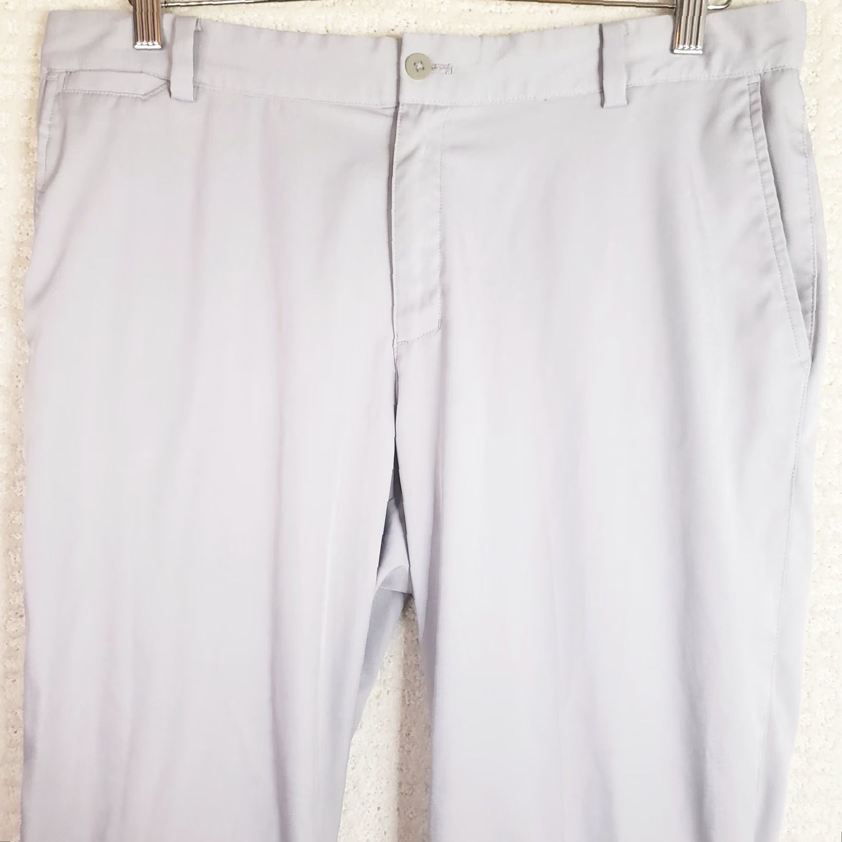 Nike Nike Dri-fit Golf Pants Mens 34x32 Gray Flat Front Regular Inseam 32 Waist 34 Chino Polyester Spandex Logo Button Pockets Size US 34 / EU 50 - 3 Thumbnail
