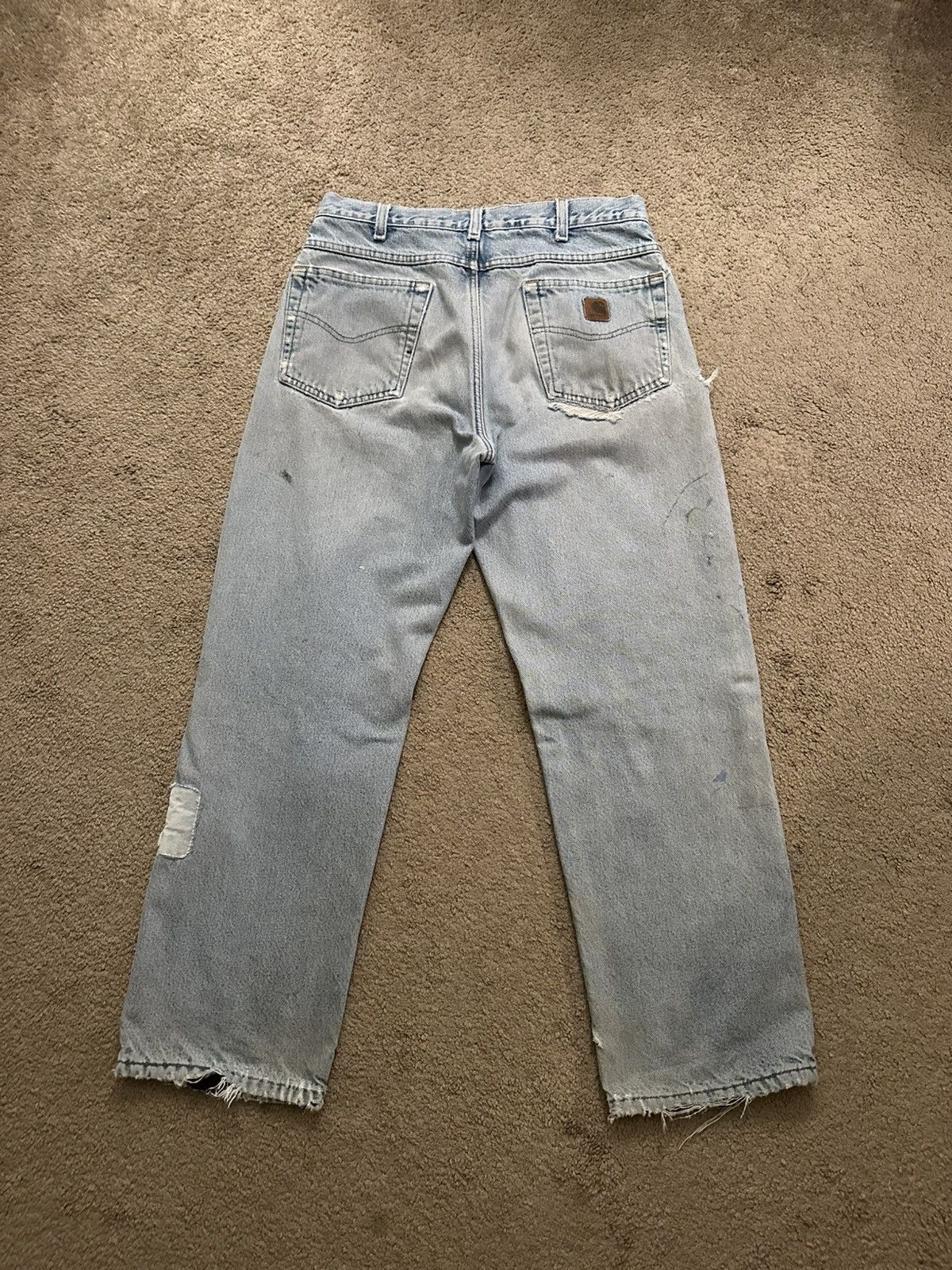 Carhartt × Vintage Vintage Custom Carhartt Distressed Workwear Denim 32x30 Size US 30 / EU 46 - 2 Thumbnail