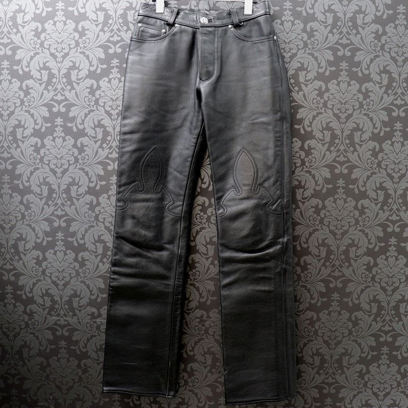 Chrome Hearts Chrome Hearts Flare Knee Leather Pants Size US 29 - 1 Thumbnail