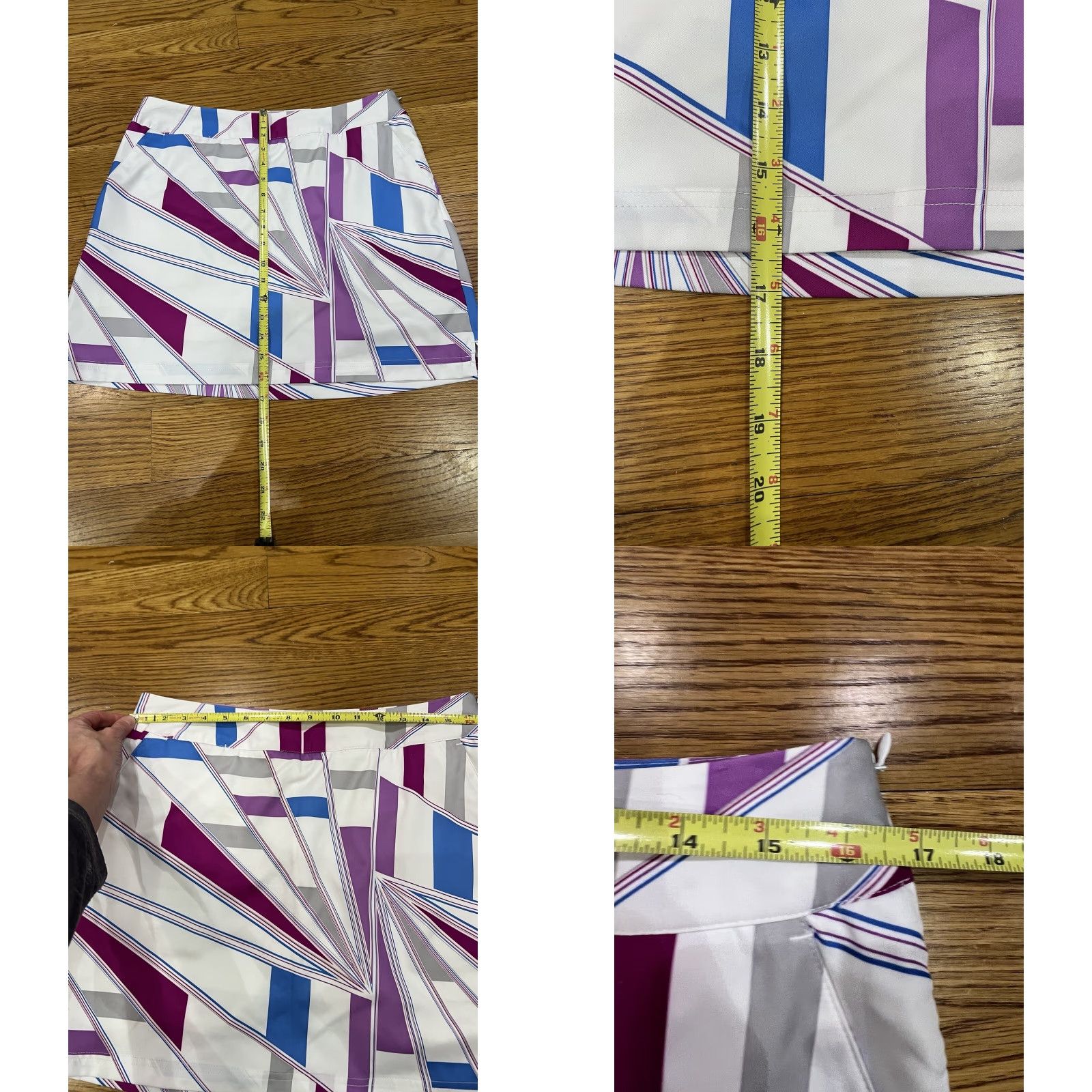 Adidas Adidas ClimaCool Skort Women Sz 6 Pockets Athletic Tennis Golf Hiking Knit Stretch Polyester Spandex Multicolor Geometric Pattern Size 28" / US 6 / IT 42 - 8 Thumbnail