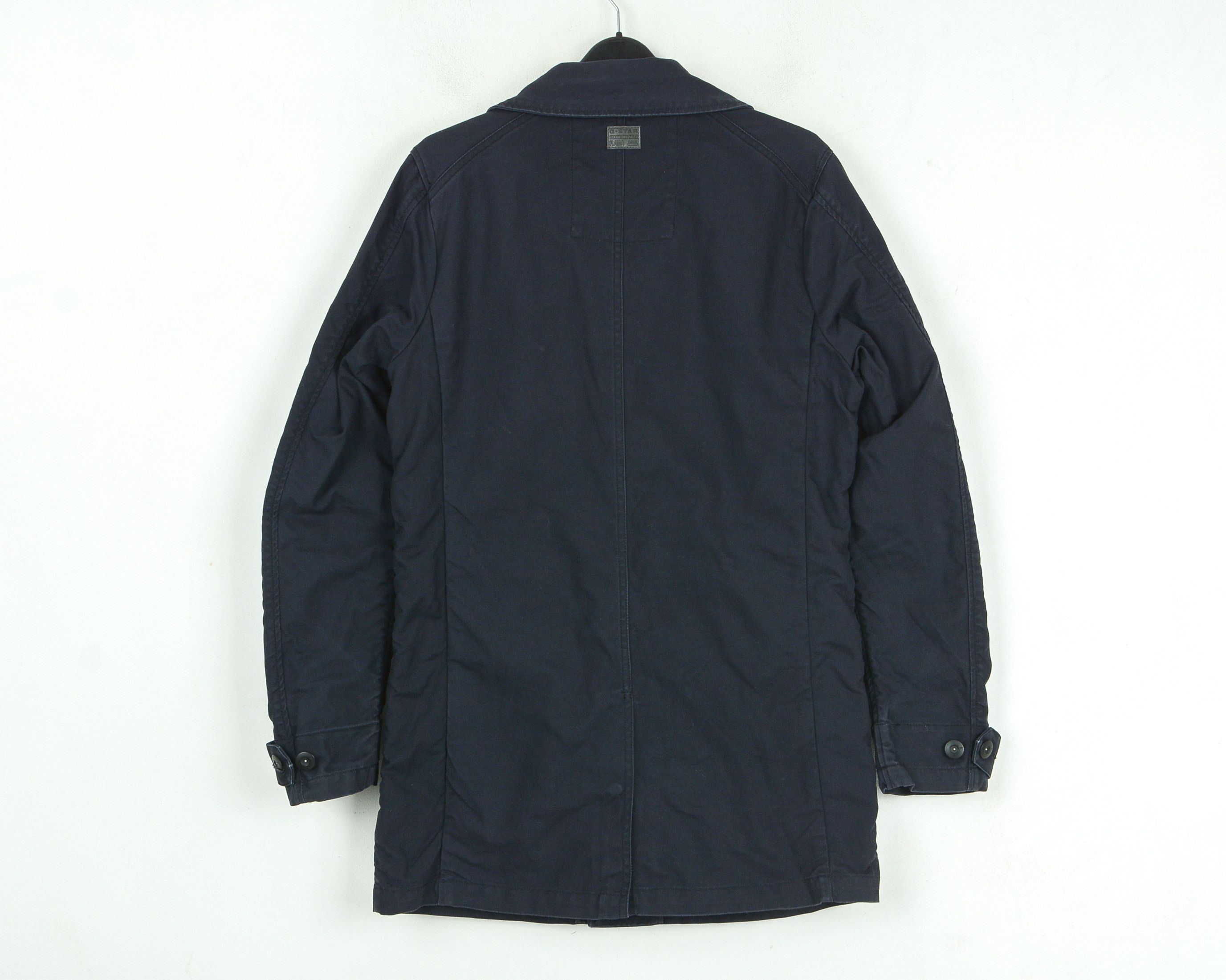 G-Star Men S Denim Officer Trench Jacket Coat Navy Cotton Zip Up Size US S / EU 44-46 / 1 - 3 Thumbnail