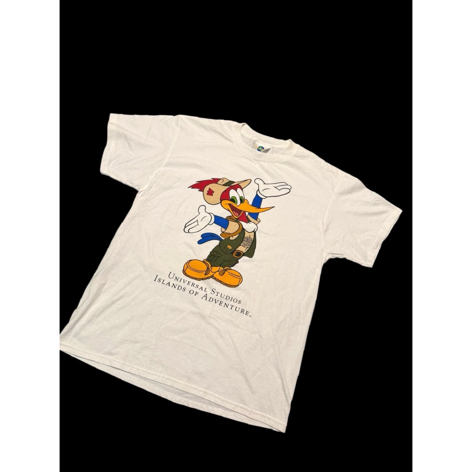 Vintage VINTAGE 90s Woody Woodpecker T-Shirt Universal Studios Islands of Adventure MENS L White Cotton Polyester Graphic Print Short Sleeve Crew Neck Size US L / EU 52-54 / 3 - 4 Thumbnail
