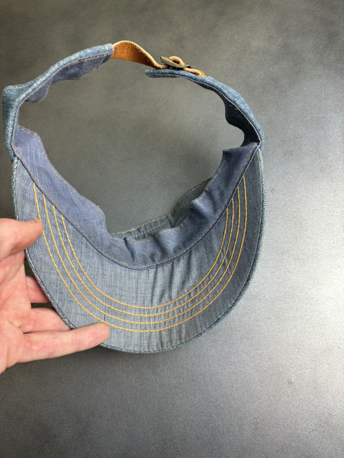 Levi's 1970s Levi's Orange Tab Hat 70s Vintage Levis Denim Visor US Size ONE SIZE - 11 Thumbnail