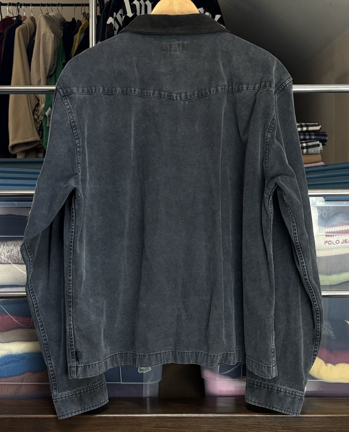 Stussy Vintage Stussy Japan Zip Up Dark Grey Denim Jacket Size US L / EU 52-54 / 3 - 5 Thumbnail