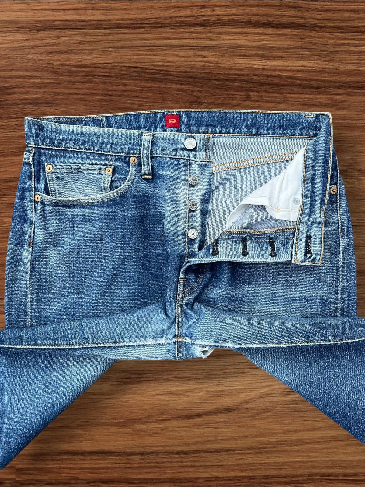 Japanese Brand Vintage Japanese Brand Buttonfly Redline Selvedge Jeans Size US 32 / EU 48 - 6 Thumbnail