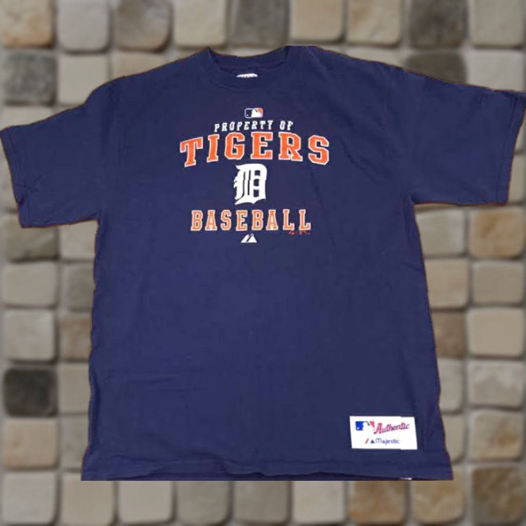 MLB Detroit Tigers Majestic T-Shirt Navy Blue L LG Men 2009 MLB Retro Classic Sports Norm Cash Detroit Tigers Baseball Printed Shirt Mens Size US L / EU 52-54 / 3 - 1 Thumbnail