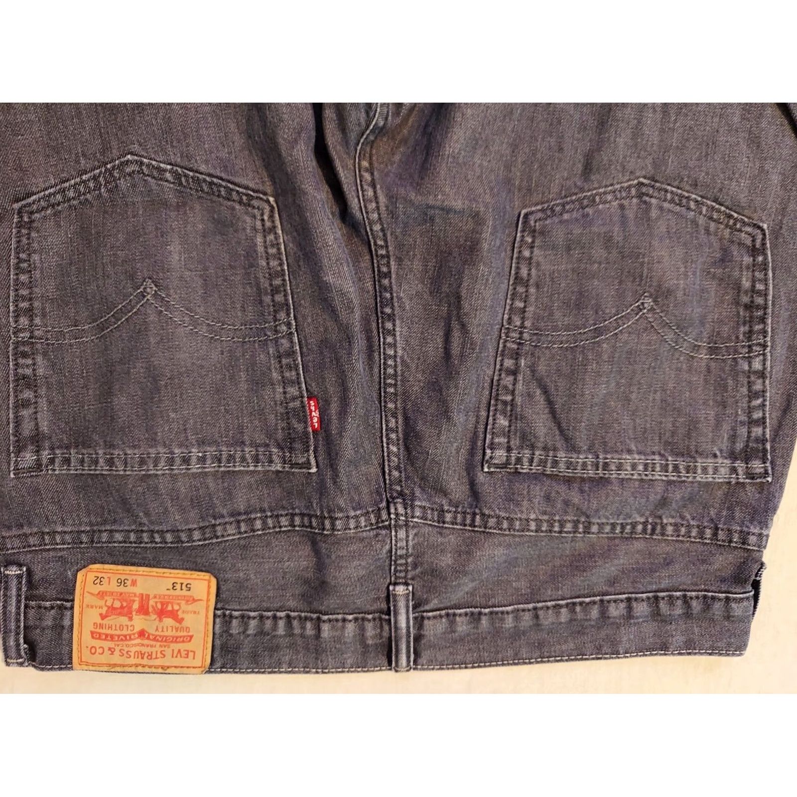 Levi's VINTAGE Mens Levi's 513 Jeans Slim Straight 36x32 Gray Denim Pants | Levi's Jeans | Men Jeans | 513 | Denim Pants Size US 36 / EU 52 - 3 Thumbnail