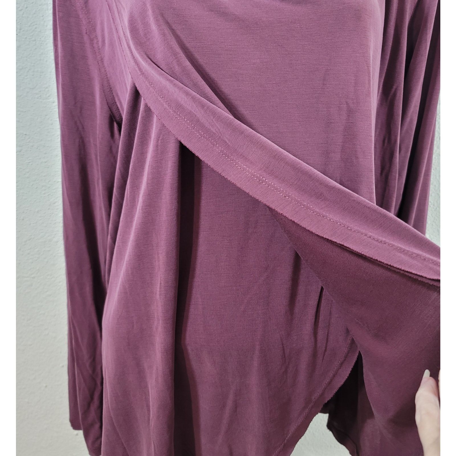 Other Cato Burgundy Draped Layered Round Neck Slub Knit Top XL Size XL / US 12-14 / IT 48-50 - 2 Thumbnail