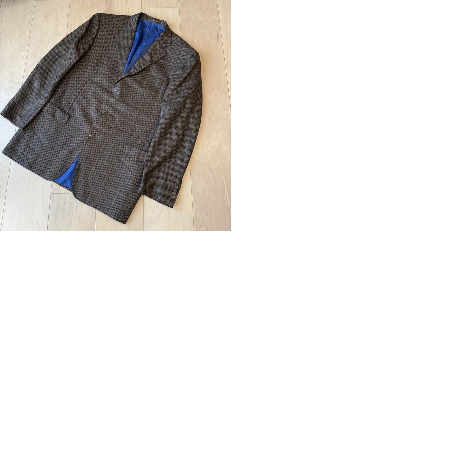 Ermenegildo Zegna Ermenegildo Zegna Blazer Large Brown Plaid Pure Cashmere Designer Size 42R - 9 Thumbnail