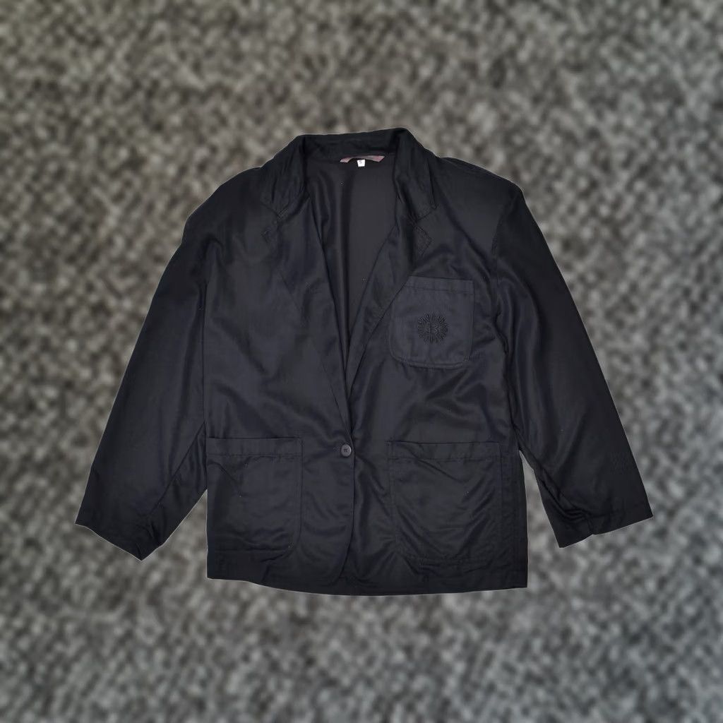 Vintage Womens Blazer Jacket Uk 10 Small Black Viscose, Women's