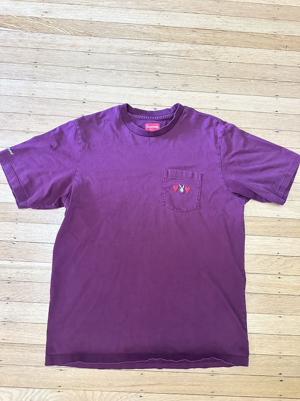 Supreme 2018 Supreme Playboy Pocket Tee Shirt Burgundy Medium Size US M / EU 48-50 / 2 - 1 Thumbnail