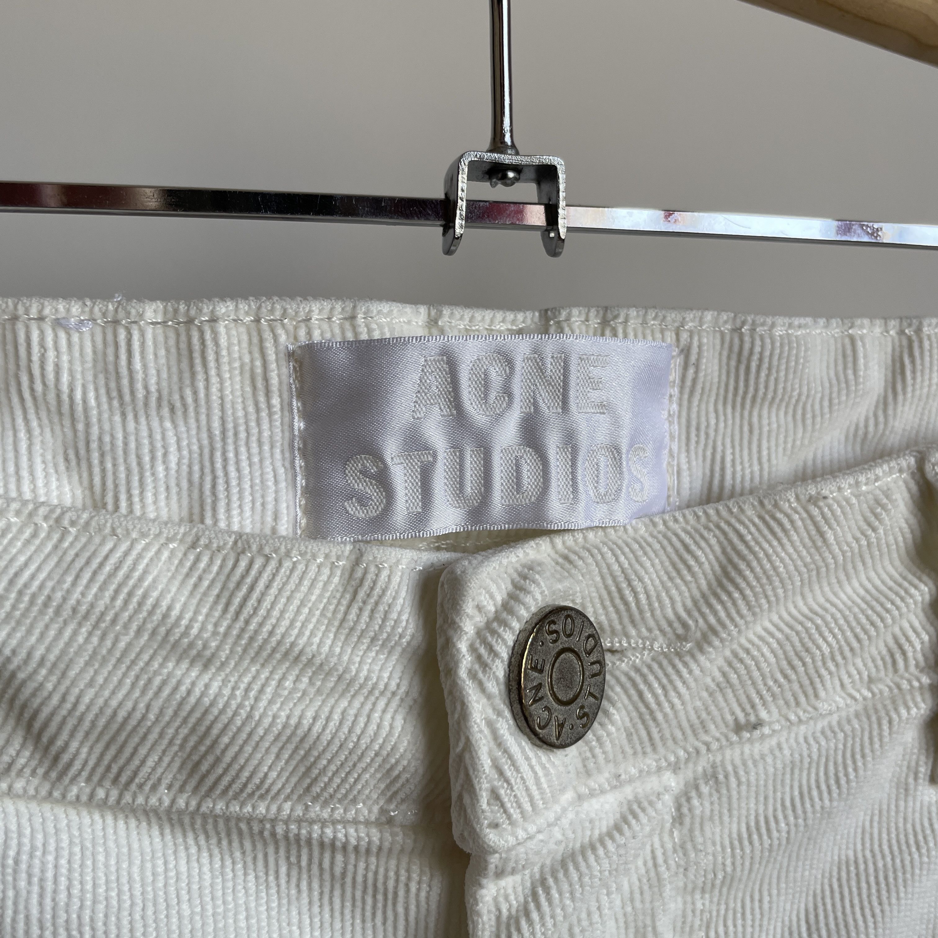 Acne Studios Acne Studios Pop Corduroy Womens White Pants Size 34 Size 34" / US 12 / IT 48 - 7 Thumbnail