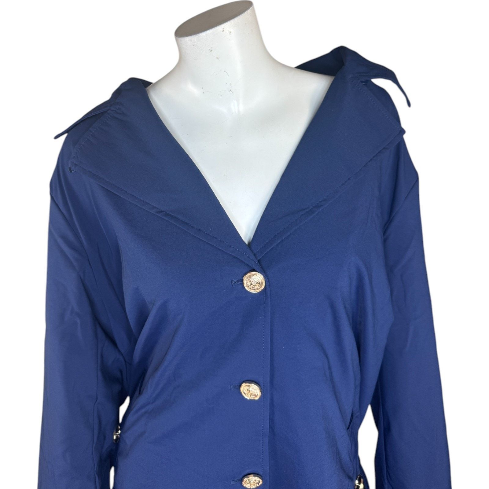 Other Dennis BassoWater Resistant Trench Coat Navy Large Petite Size L / US 10 / IT 46 - 3 Thumbnail