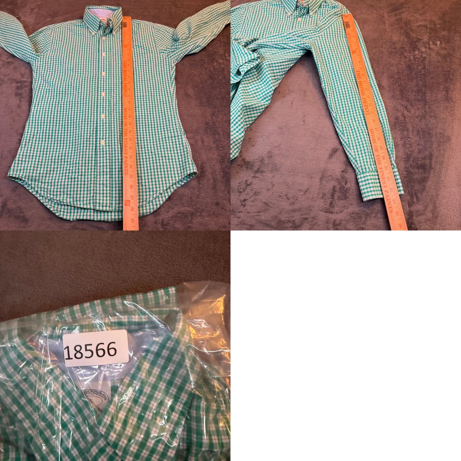Brooks Brothers Brooks Brothers Regent Button Up Shirt Mens Small Green Gingham Regular Fit Size US S / EU 44-46 / 1 - 8 Thumbnail