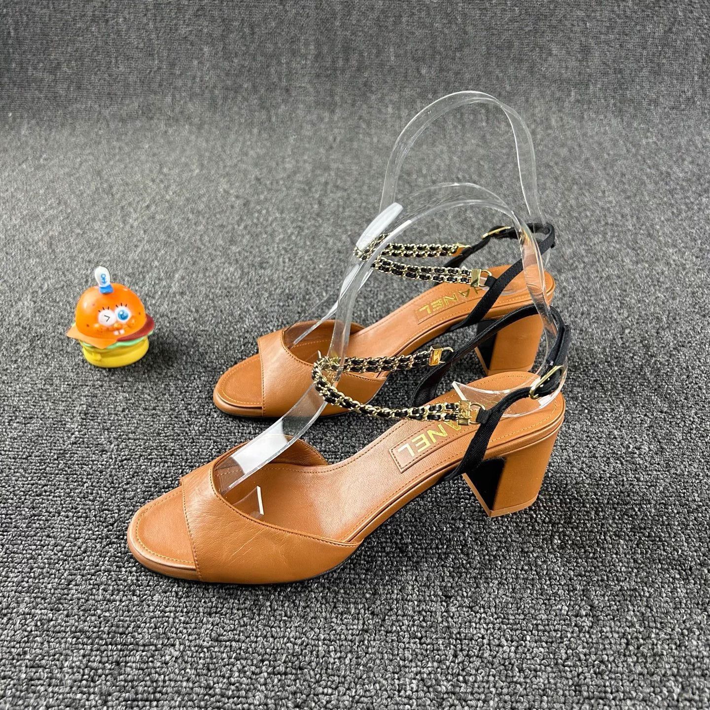 Chanel Chanel Women's Brown Chunky Heel Sandals 35.5 Size US 4.5 / IT 34.5 - 1 Thumbnail