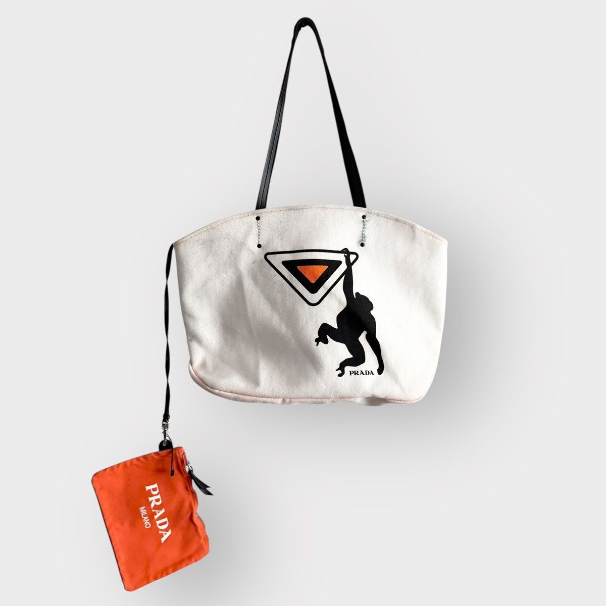 Prada STEAL! 2018 Prada Canapa Monkey-Print Tote Bag Size ONE SIZE - 1 Thumbnail