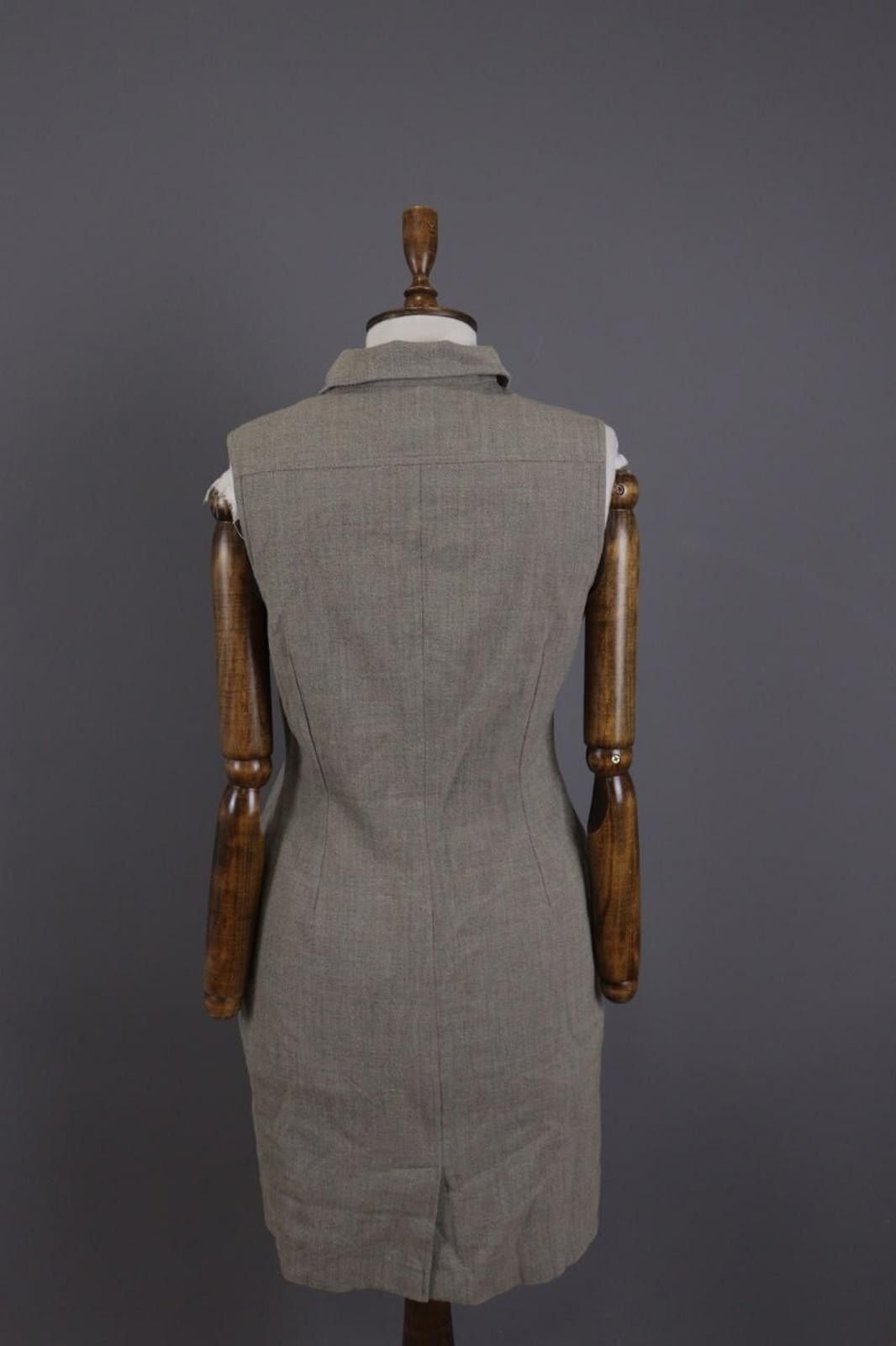 Guy Laroche Guy Laroche Gray Sleeveless Full Zip Bodycon Knee Dress 38 Size M / US 6-8 / IT 42-44 - 12 Thumbnail