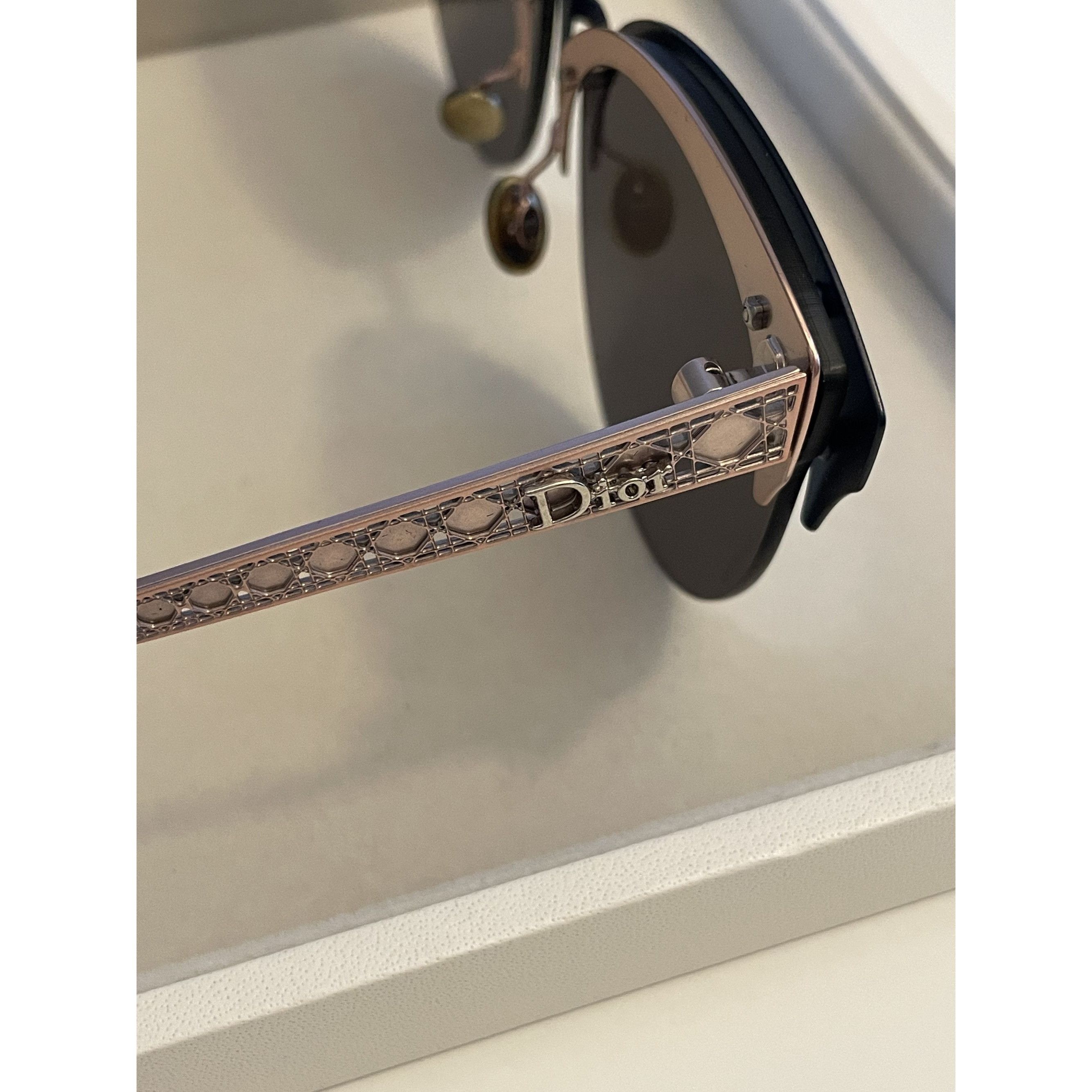 Dior Christian Dior Metal Cat-Eye Sunglasses With Mirror Lenses & Size ONE SIZE - 11 Thumbnail
