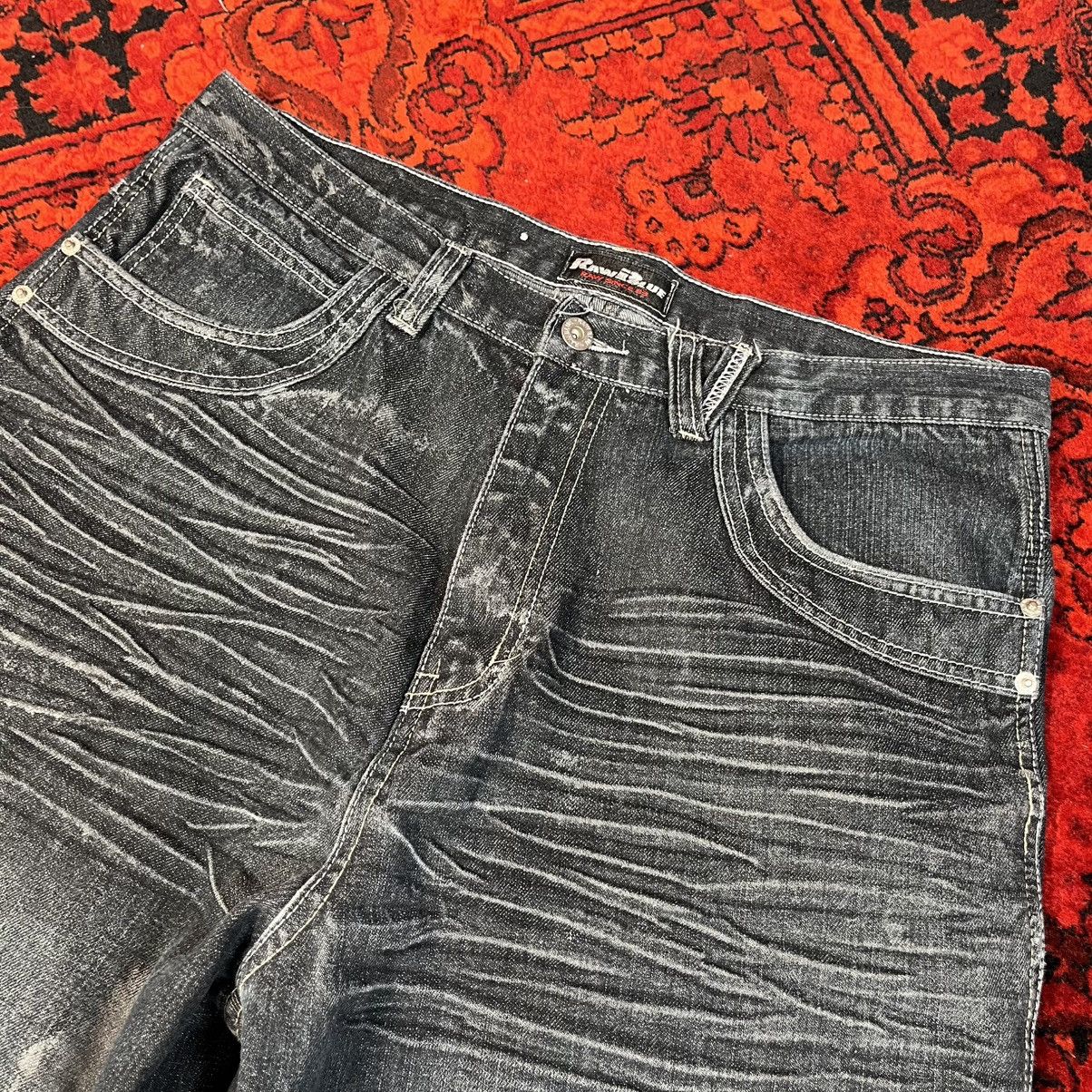 Other Wide Straight Rap Street Style Y2K SK8 Raw Blue Shorts Size US 32 / EU 48 - 3 Thumbnail