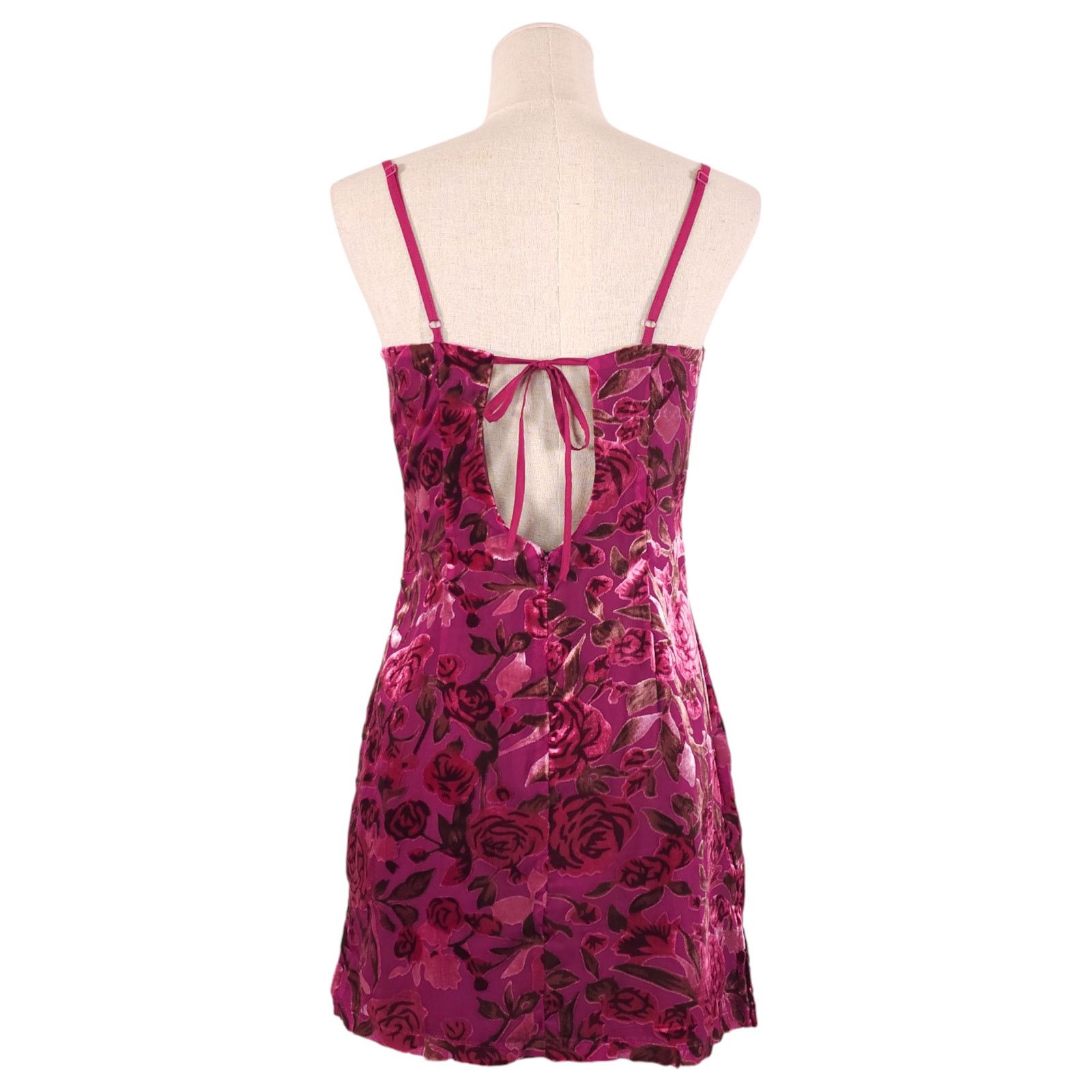 Other Tobi Velvet Floral Rose Square Neck Mini Dress Sz Small Size S / US 4 / IT 40 - 4 Thumbnail