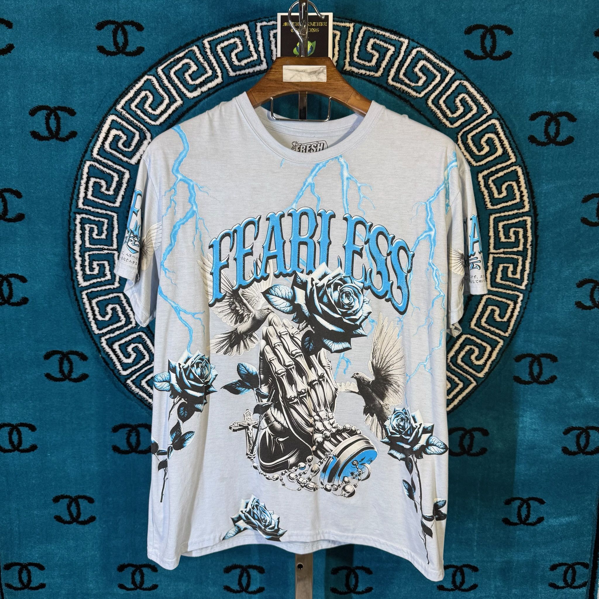 Other FEARLESS DOVES AND ROSES MOTIF S/S BUTTON UP Size US XXL / EU 58 / 5 - 2 Thumbnail