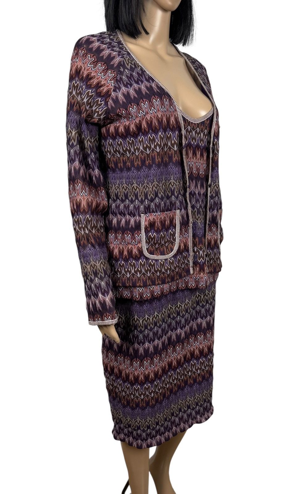 Missoni Missoni Knit Skirt Suit 3 Peace Cardigan Tank Top size L Size L / US 10 / IT 46 - 4 Thumbnail