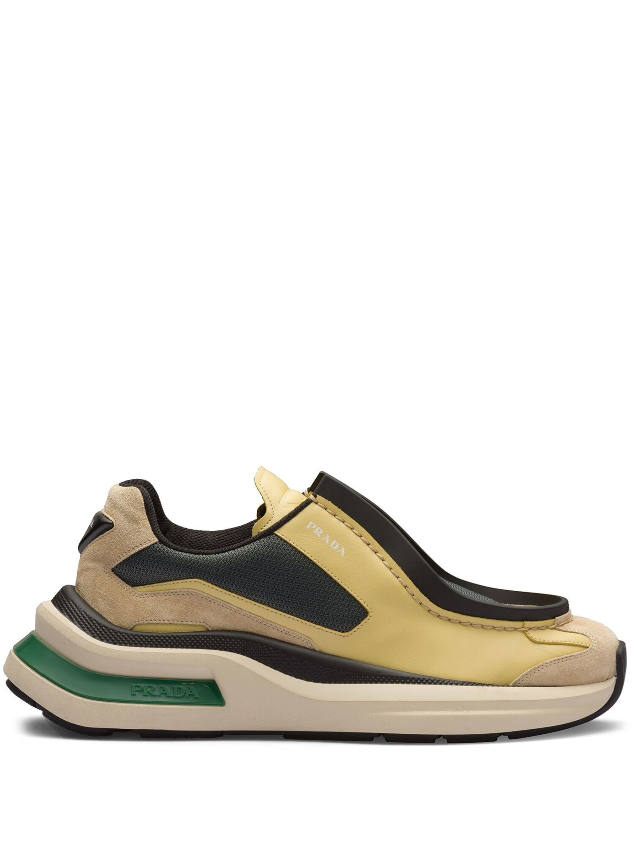 Prada o1mt1gz1024 Panelled Leather Chunky Sneakers in Multicolor Size US 8 / EU 41 - 1 Thumbnail