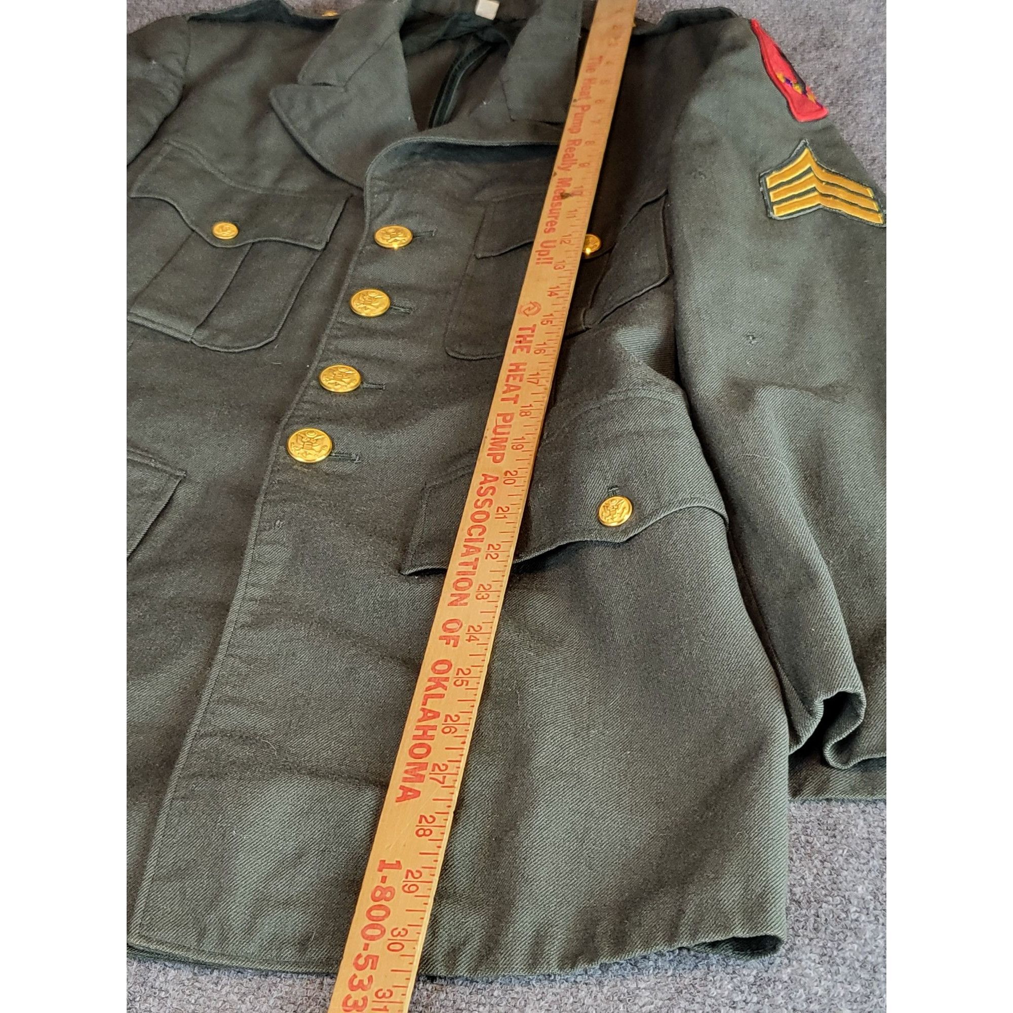 Other Vintage US Army Sargent Uniform Jacket Men Sz 38R Green Miss Size 38R - 12 Thumbnail