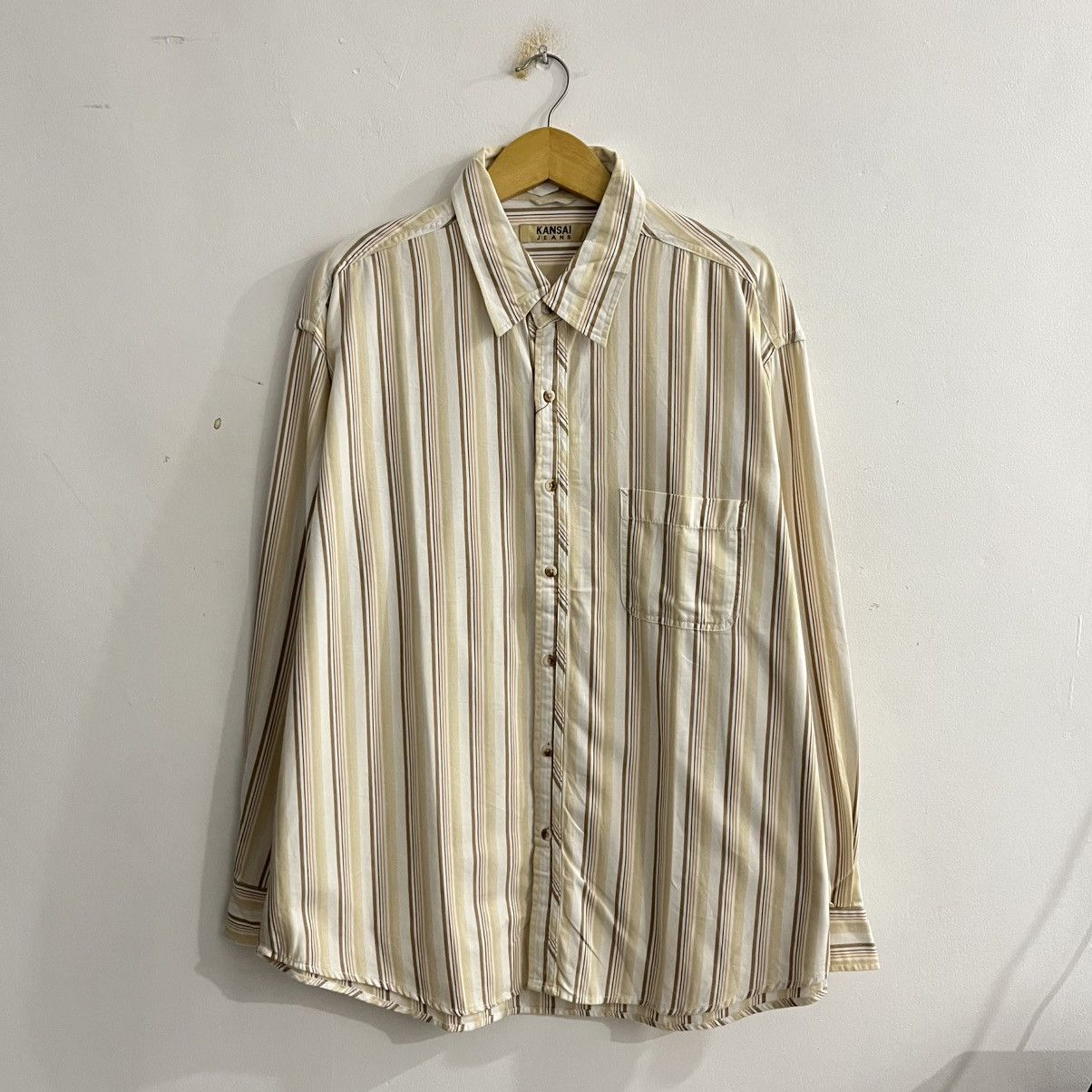 Kansai Yamamoto Kansai Jeans By Kansai Yamamoto Striped Shirt Size US XXL / EU 58 / 5 - 1 Thumbnail