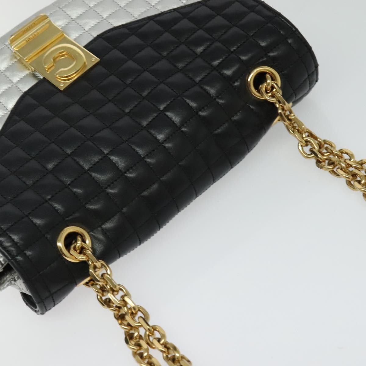 Celine CELINE Chain Shoulder Bag Leather Silver Black Gold Size ONE SIZE - 6 Thumbnail