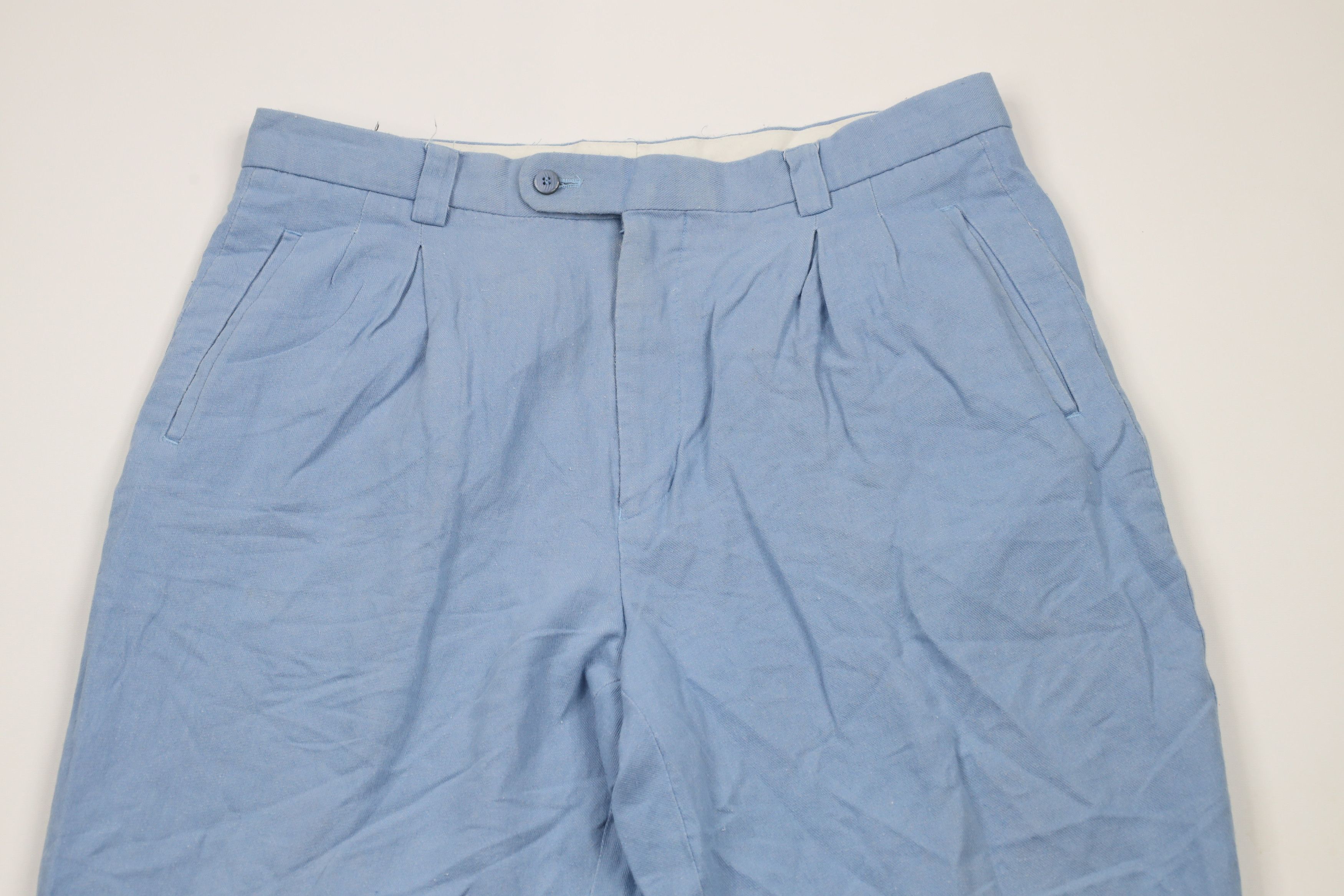 Vintage Vintage 70s Streetwear Pleated Linen Wide Leg Chinos Pants Size US 35 - 2 Thumbnail