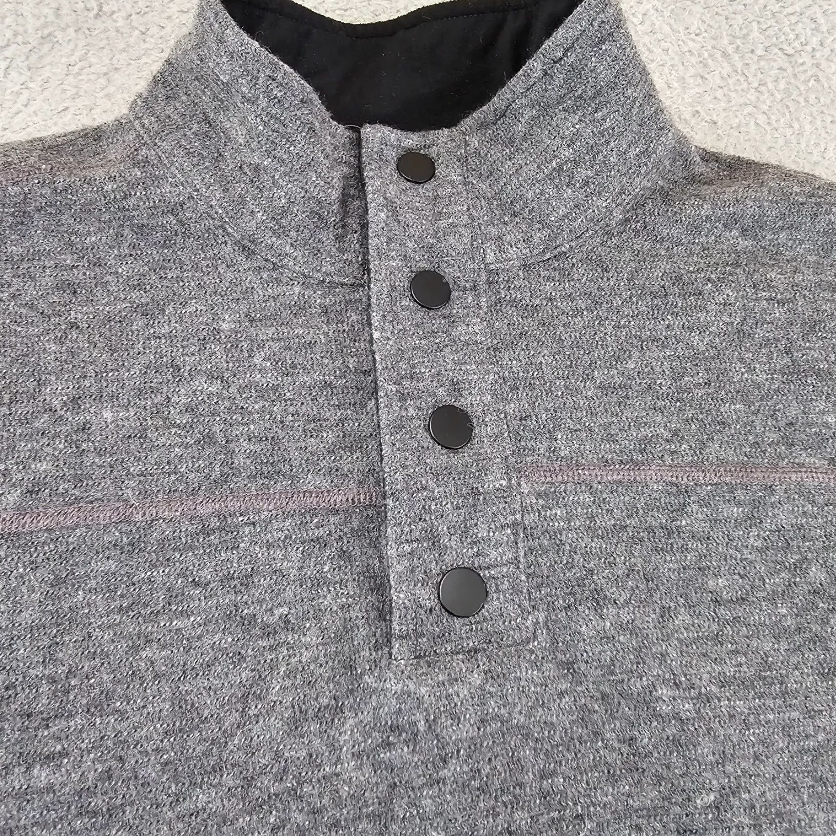 Prana Prana Sweater Womens M Gray 1/4 Snap Mock Neck Fleece Pullover Sweatshirt Size M / US 6-8 / IT 42-44 - 4 Thumbnail