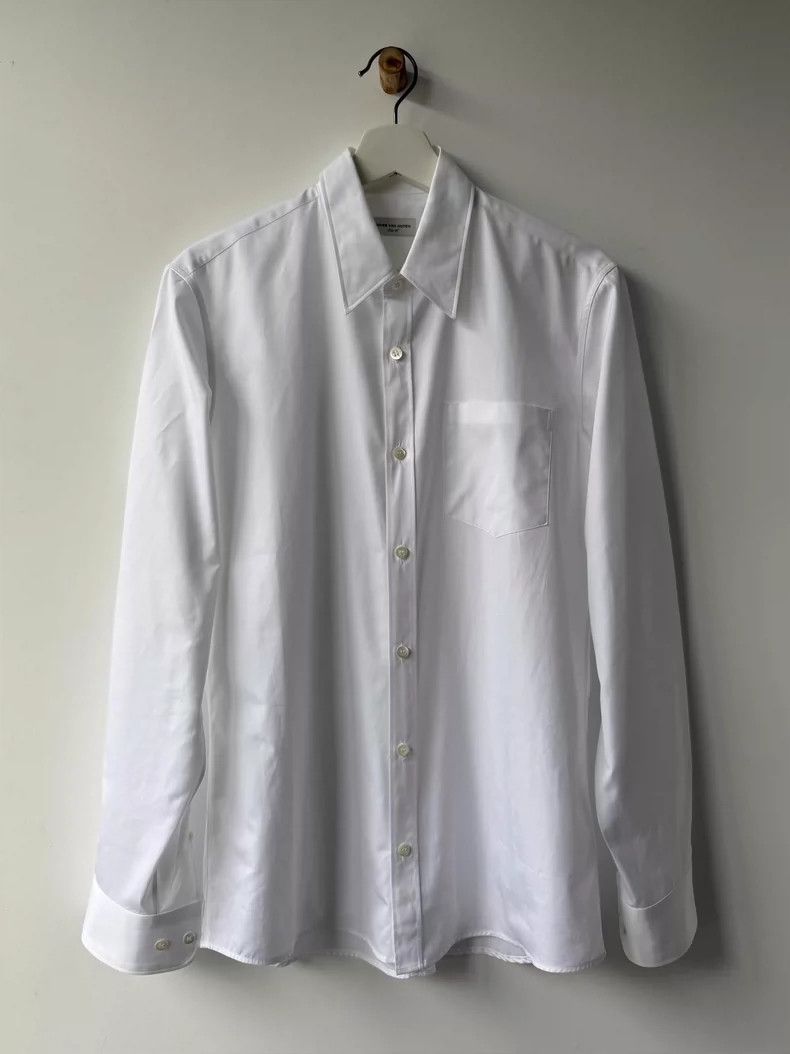 Dries Van Noten Dries Van Noten White Cotton Long Sleeve Shirt Size US L / EU 52-54 / 3 - 1 Thumbnail