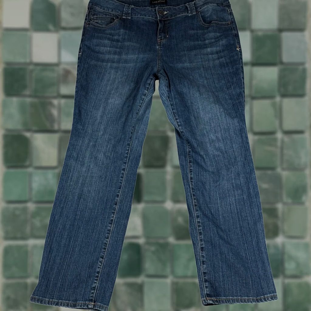 Vintage Lane Bryant Jeans Womens Size 20 Bootcut Pants Trendy Distressed Denim Stretch Size 42" / US 20 - 1 Thumbnail